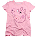 Pink Out Peppa Pig Face Womens T-Shirt