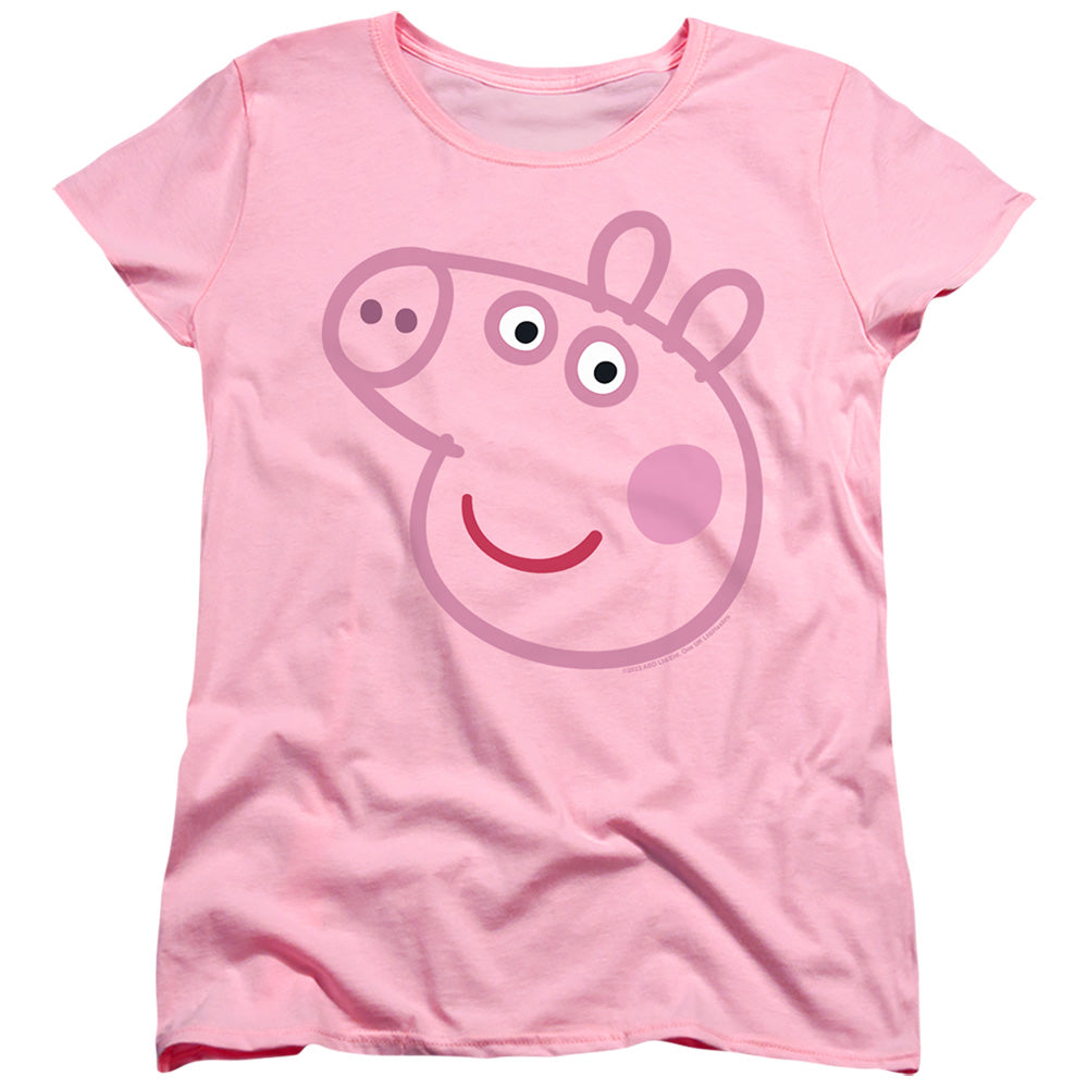 Pink Out Peppa Pig Face Womens T-Shirt