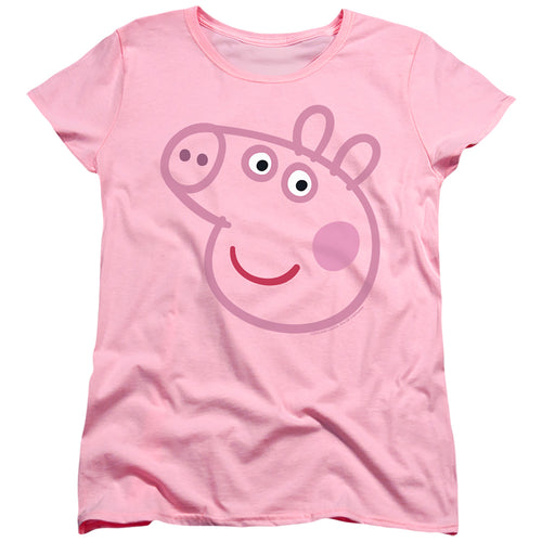 Pink Out Peppa Pig Face Womens T-Shirt