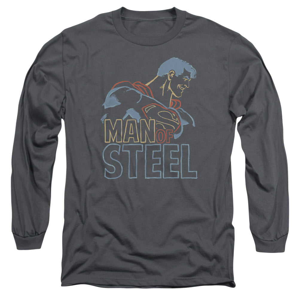 Superman Colored Lines Long Sleeve T-Shirt