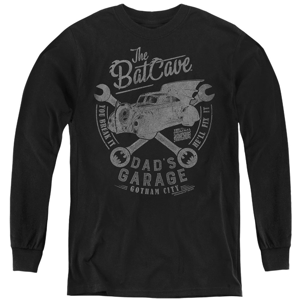 Batman Dad's Garage Youth Long Sleeve T-Shirt