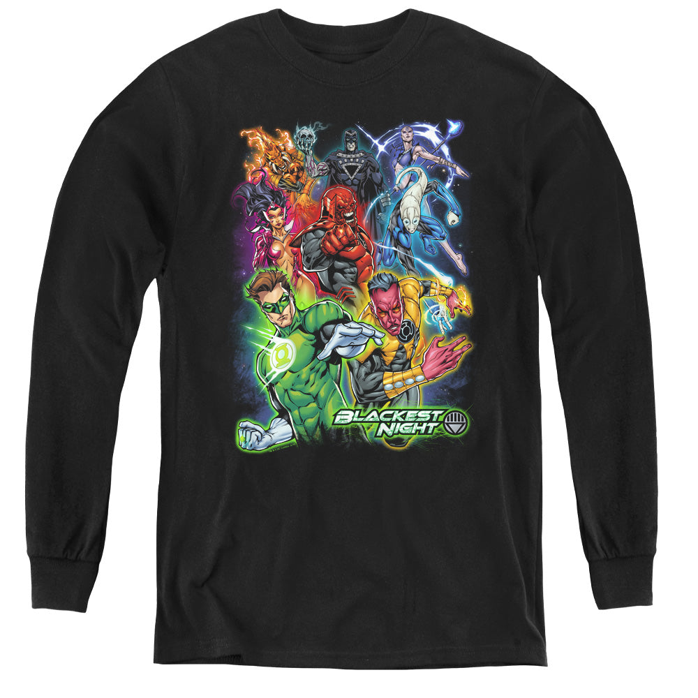 Green Lantern Blackest Group Youth Long Sleeve T-Shirt