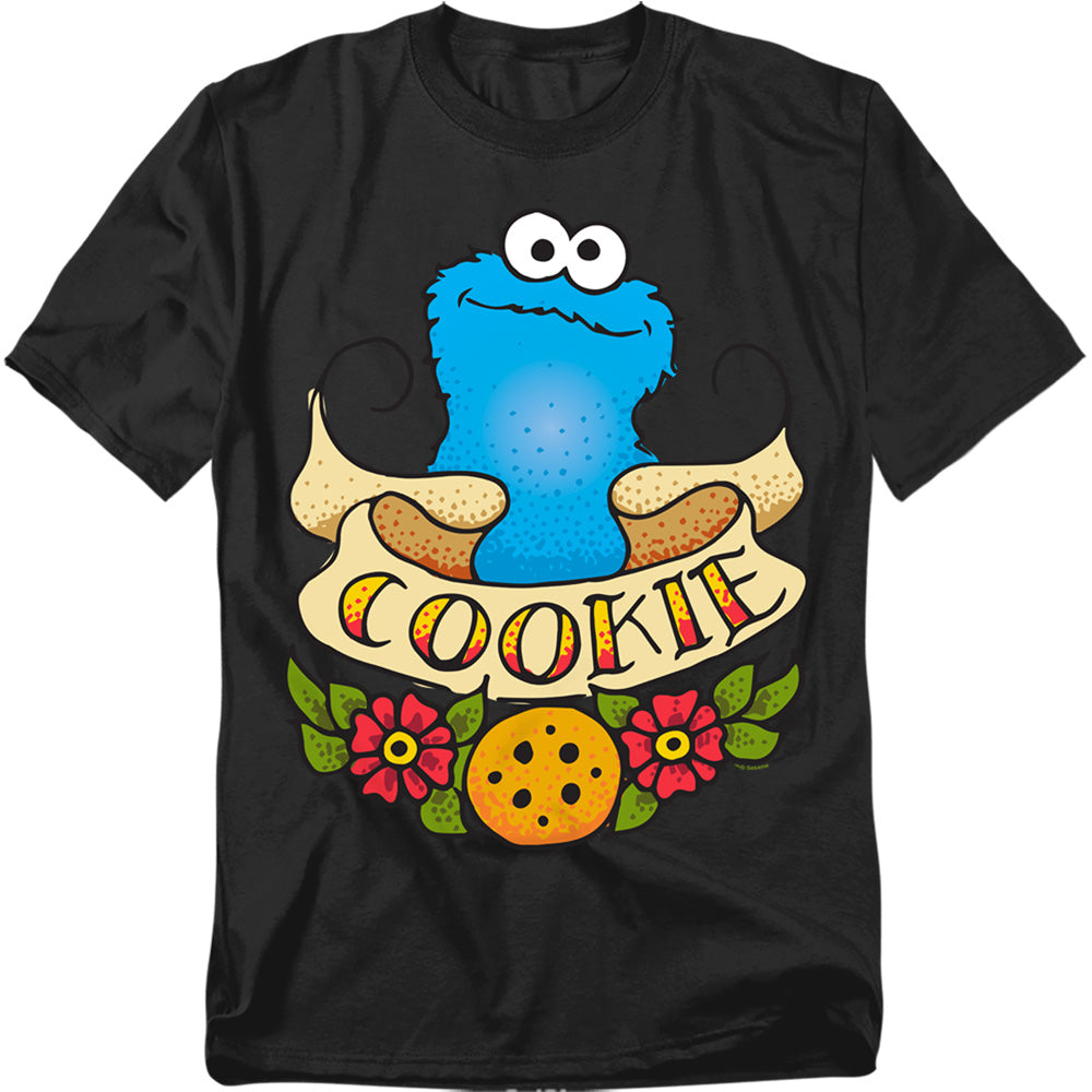 Sesame Street Cookie Monster Cookies Tattoo T-Shirt