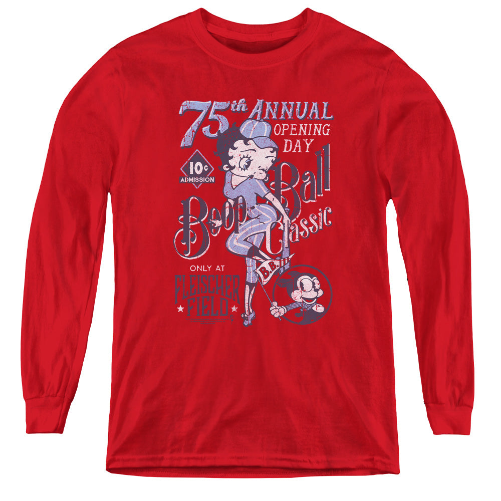 Betty Boop Boop Ball Youth Long Sleeve T-Shirt