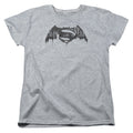 Batman v Superman Cityscape Logo Womens T-Shirt