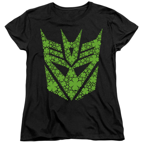Transformers ST. Patrick's Day Decepticon Shamrock Womens T-Shirt