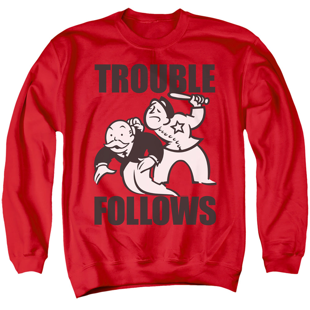 Monopoly Trouble Follows Evergreen Crewneck Sweatshirt