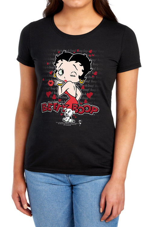 Betty Boop Classic Kiss Womens T-Shirt