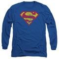 Superman Classic Logo Distressed Long Sleeve T-Shirt