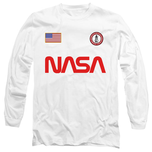 NASA Worm Logo and Flag Long Sleeve T-Shirt