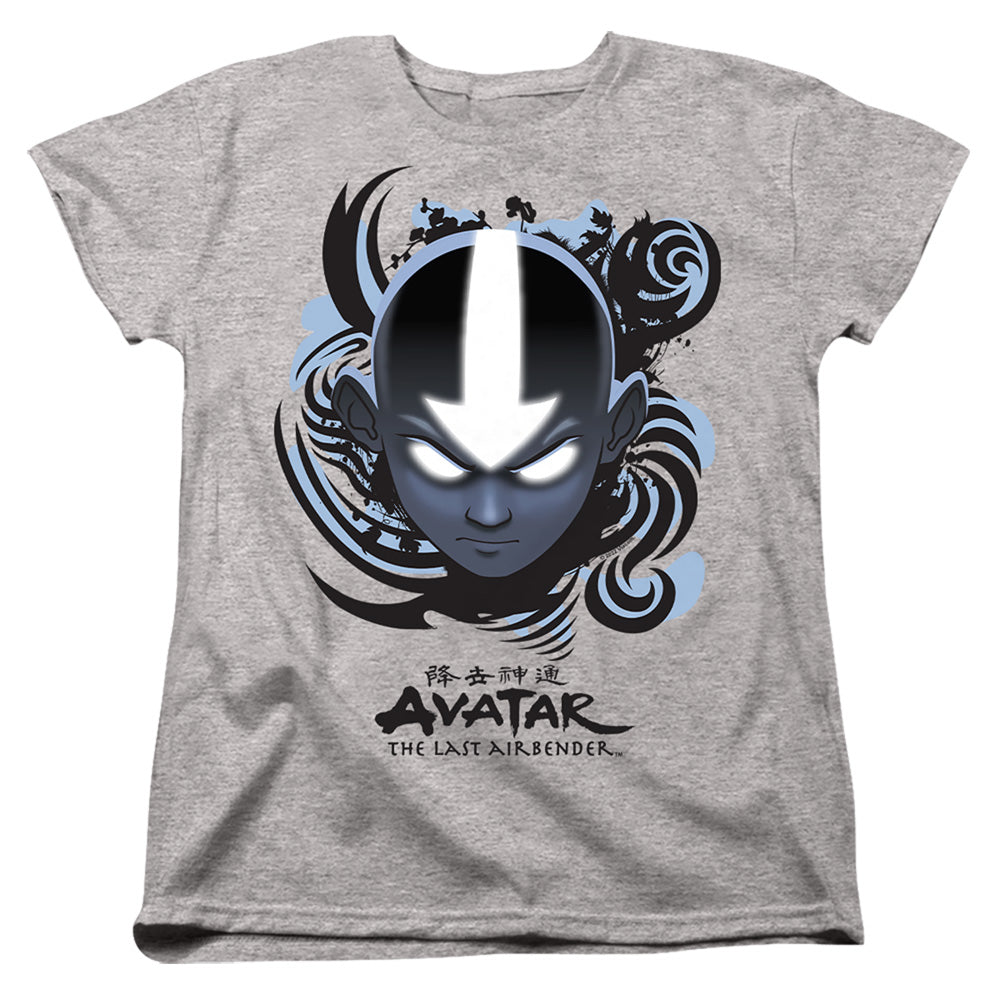 Avatar: The Last Airbender Airbender Blue And Black Kanji Womens T-Shirt