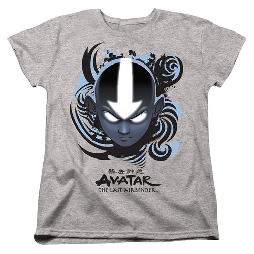 Avatar: The Last Airbender Airbender Blue And Black Kanji Womens T-Shirt