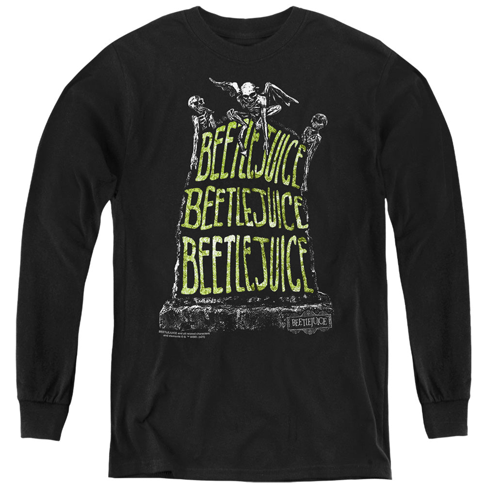 Beetlejuice Headstone Name Youth Long Sleeve T-Shirt
