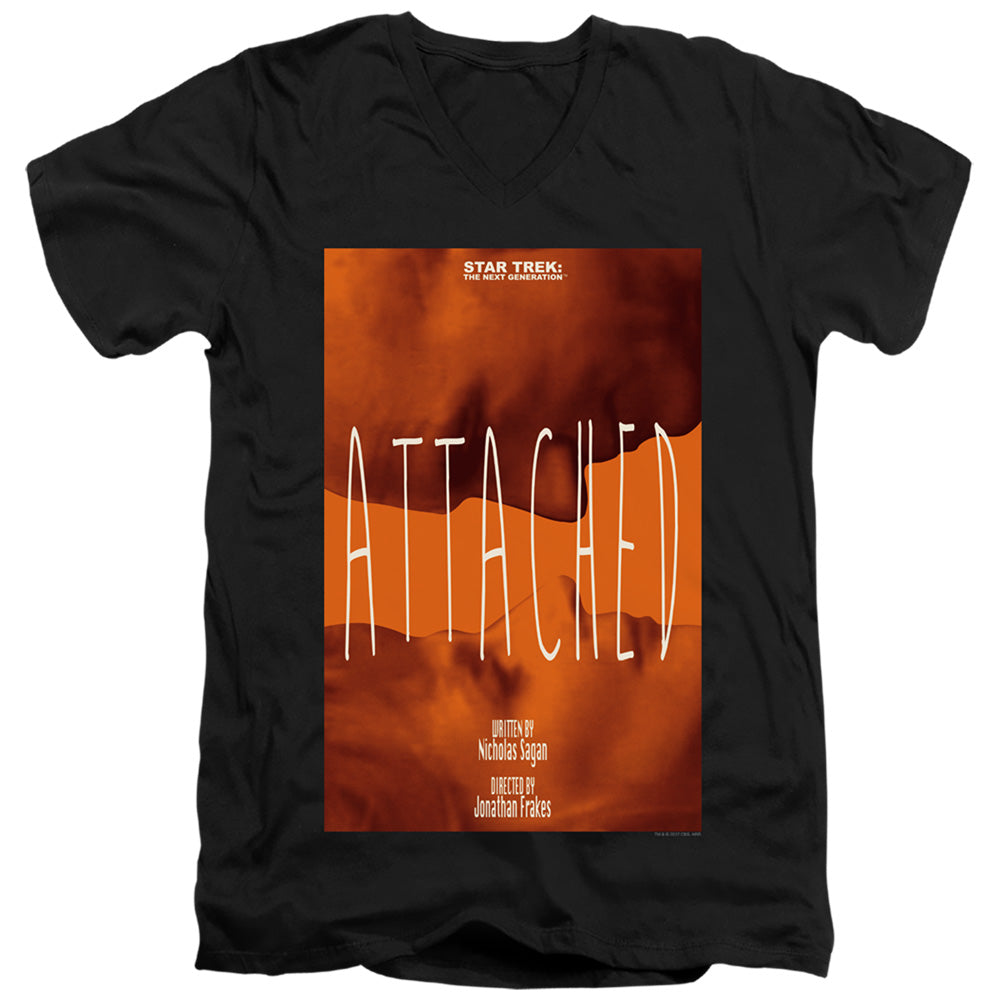 Star Trek Attached Black V-Neck T-Shirt