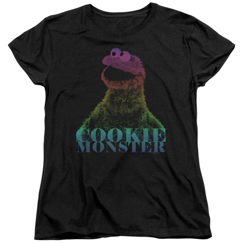 Sesame Street Cookie Monster Halftone Womens T-Shirt