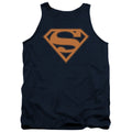Superman Navy & Orange Shield Navy Tank Top