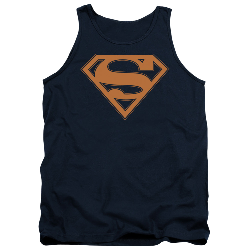 Superman Navy & Orange Shield Navy Tank Top