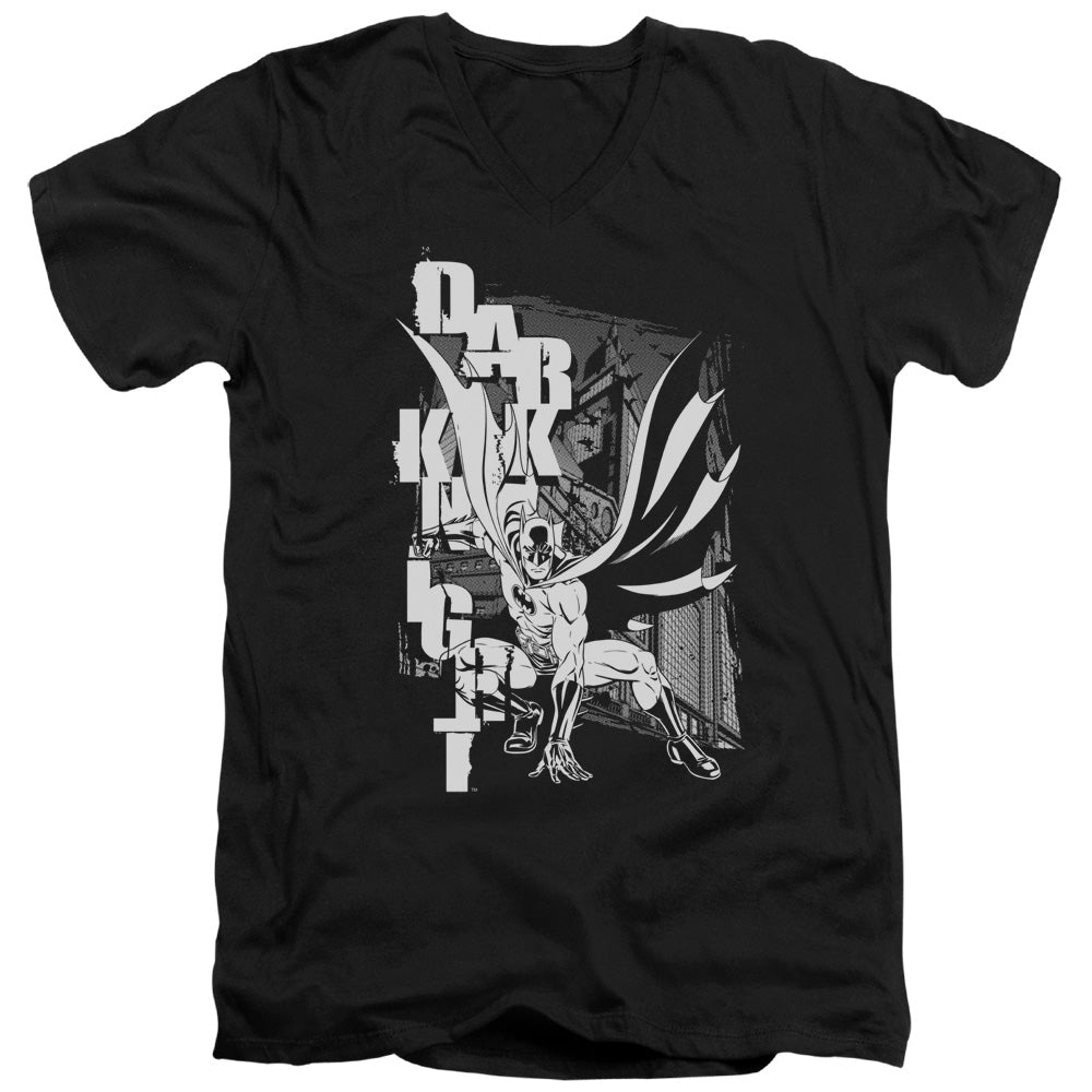 Batman Vertical Letters V-Neck T-Shirt