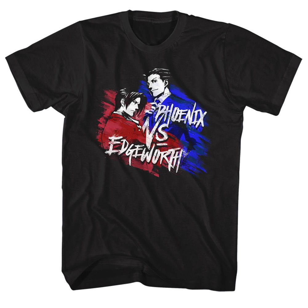 Black Ace Attorney t-shirt featuring VS courtroom rivalry design in black