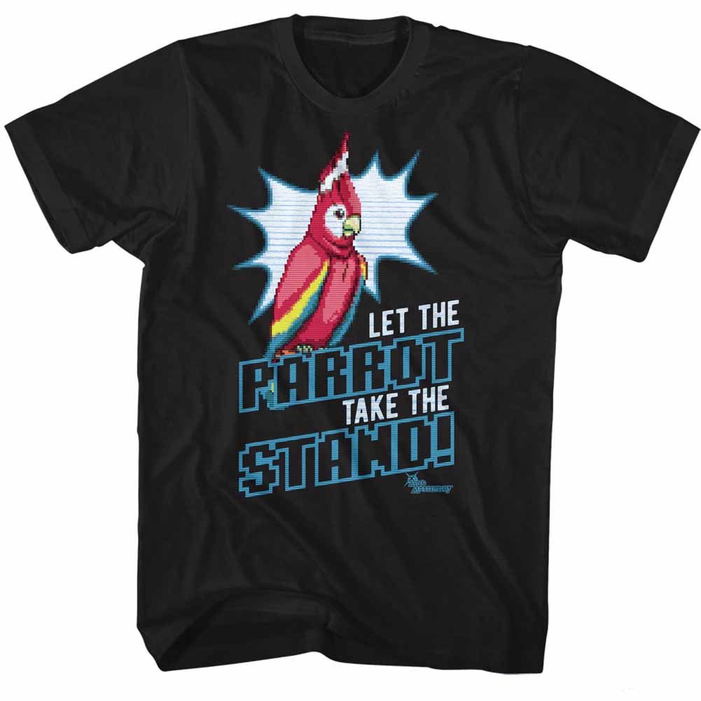 Black Ace Attorney t-shirt featuring Polly the parrot witness Ace Attorney design