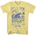 Yellow heather Ace Attorney t-shirt featuring Vintage print advertisement style Ace Attorney design