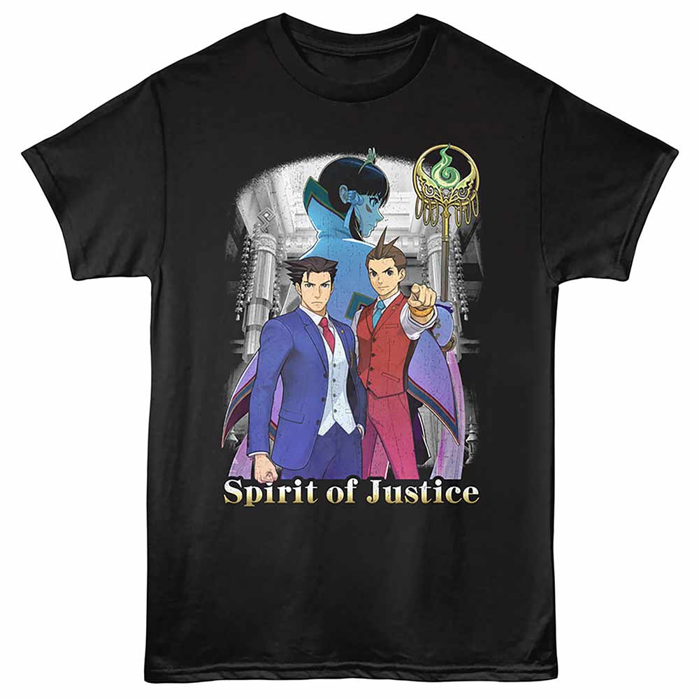 Black Ace Attorney t-shirt featuring Spirit of Justice game cover Apollo Athena Phoenix