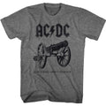 Graphite heather AC/DC t-shirt featuring For Those About to Rock revisited design