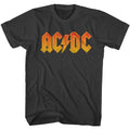 Smoke gray AC/DC t-shirt featuring Distressed orange AC/DC vintage design