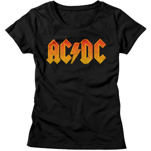 AC/DC Ladies T-Shirt - Distress Orange