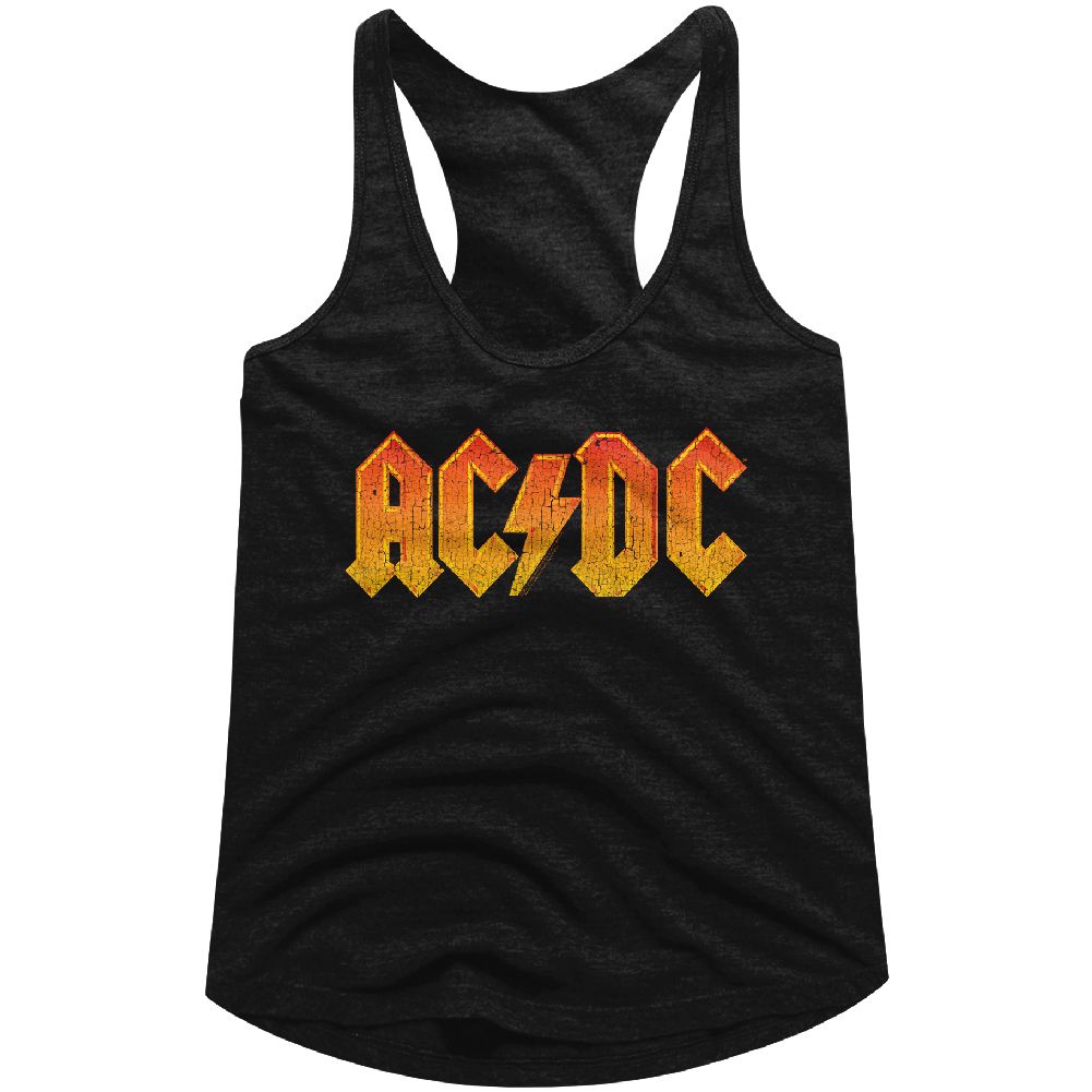 AC/DC Ladies Racerback - Distress Orange