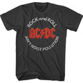 Smoke gray AC/DC t-shirt featuring Noise Pollution Powerage song design