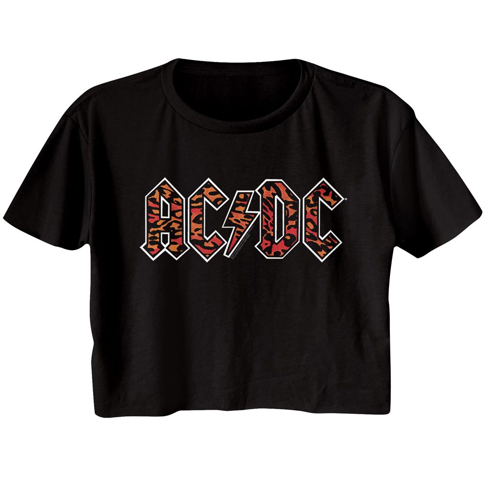 AC/DC Ladies Crop Top - Leopard Print