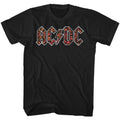 Black AC/DC t-shirt featuring AC/DC leopard print rock and roll design