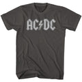 Smoke gray AC/DC t-shirt featuring AC/DC patch design embroidered style