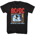 Black AC/DC t-shirt featuring Blow Up Your Video 1988 album design