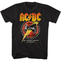 Black AC/DC t-shirt featuring AC/DC cannon lightning bolt design