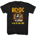 Black AC/DC t-shirt featuring Givin the Dog a Bone short title design