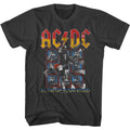 Smoke gray AC/DC t-shirt featuring Blow Up Your Video screens TV design
