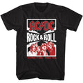 Black AC/DC t-shirt featuring AC/DC rock and roll lightning bolt design