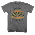 Graphite heather AC/DC t-shirt featuring High Voltage debut album AC/DC design