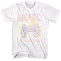 White AC/DC t-shirt featuring AC/DC flaming cannon For Those About to Rock
