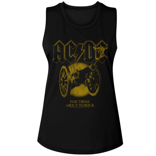 AC/DC Ladies Muscle Tank - Monochrome FTATR