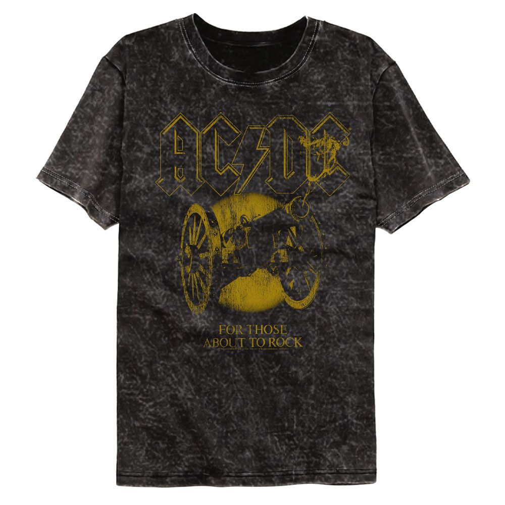 AC/DC Mineral Wash T-Shirt - Monochrome FTATR