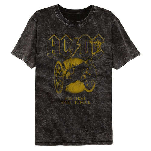AC/DC Mineral Wash T-Shirt - Monochrome FTATR