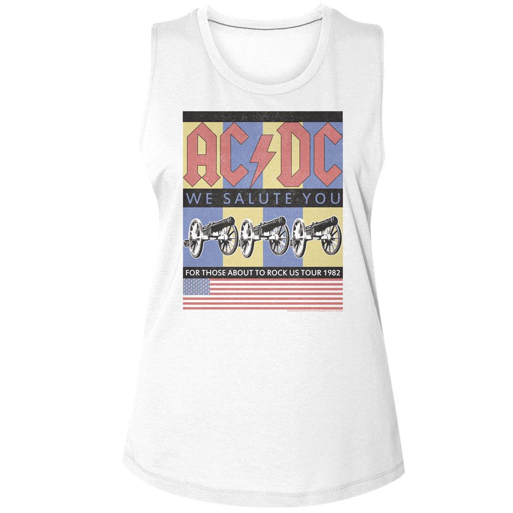 AC/DC Ladies Muscle Tank - Flag We Salute You