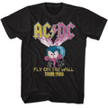 Black AC/DC t-shirt featuring AC/DC large fly Fly on the Wall design