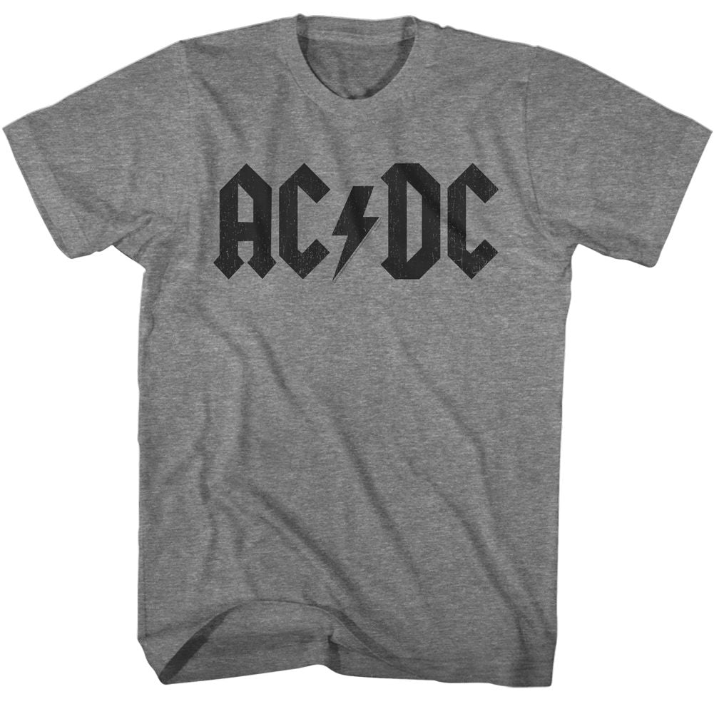 Graphite heather AC/DC t-shirt featuring AC/DC dark logo design