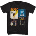 Black AC/DC t-shirt featuring AC/DC multi-album montage design