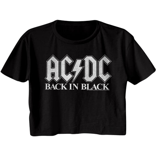 AC/DC Ladies Crop Top - Back in Black