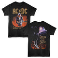 Black AC/DC t-shirt featuring Rock or Bust 2014 album front and back design